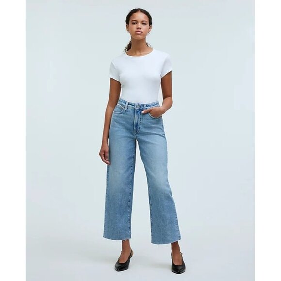 Madewell Denim - Madewell The Curvy Perfect Vintage Wide-Leg Crop Jean in Altoona Wash